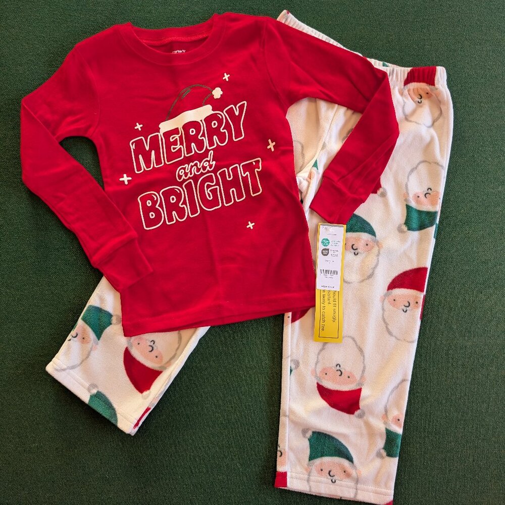 NWT Carter's Boy's Christmas Fleece Pajama Set Size 5T 💙